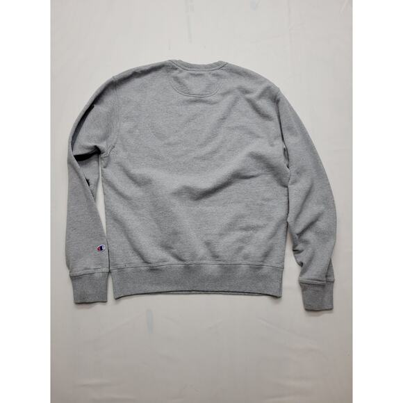 Champion Sweatshirt Men’s Medium Crewneck Spellout Long Sleeve Grey - Picture 4 of 10
